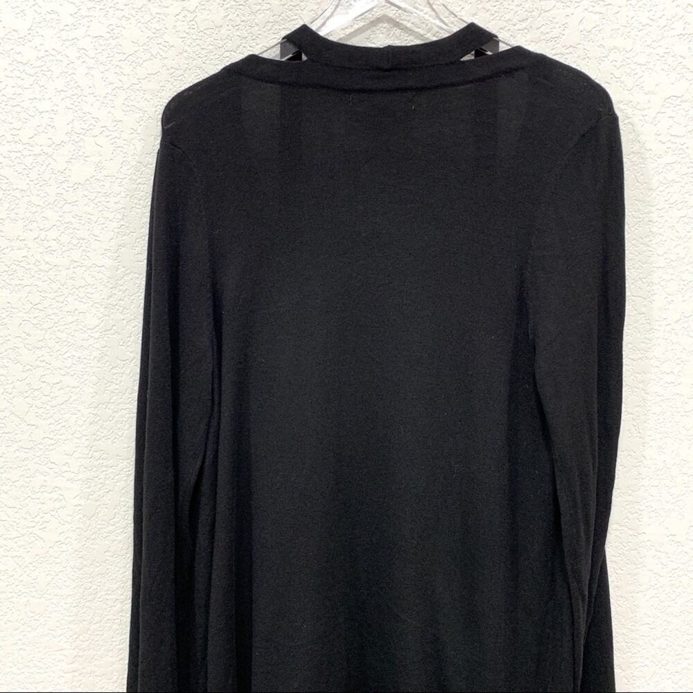 Marled Reunited Hi-Low Cut Out‎ Neck Black Cardigan - Picture 7 of 8